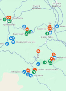 banja vrujci mapa
